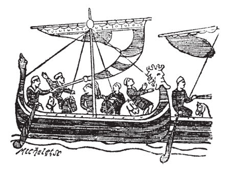 Ilustração do século XIX retrata o principal modelo de um navio normando